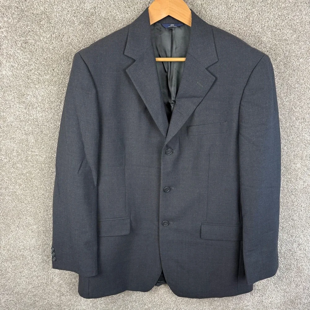 Brooks Brothers 346 Mens 40R Stretch Wool Blazer 3-Button Sport Coat Charcoal